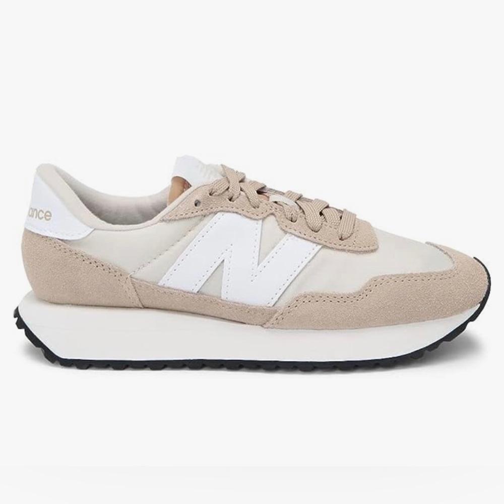 New Balance Beige and White Athletic Shoes
